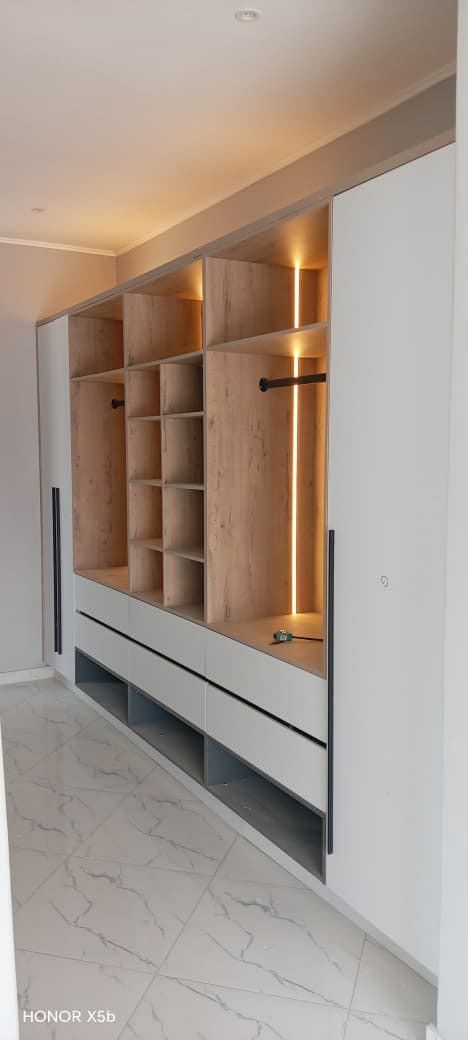 Built-in TV and display unit with lighting